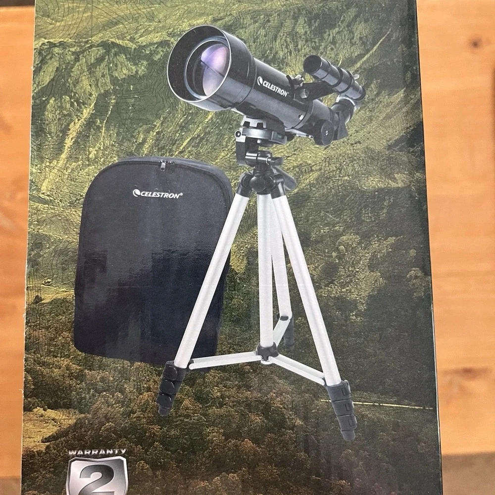 Celestron Travel Scope 70 Refractor Telescope 21035 Tripod Backpack Bundle
